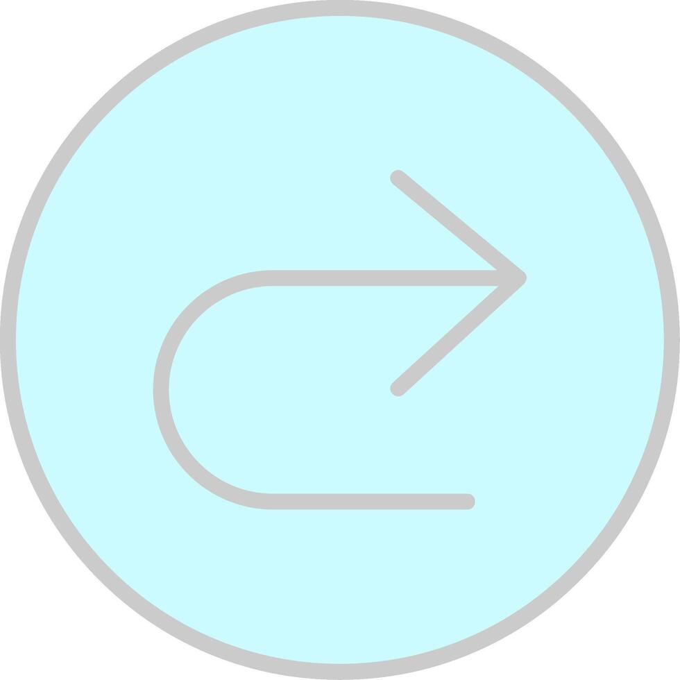 U Turn Line Filled Light Icon vector