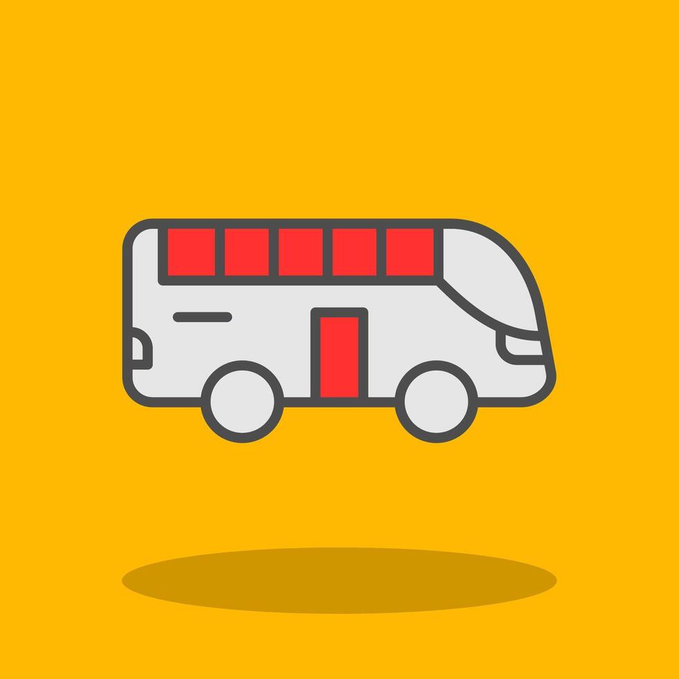 Tour Bus Filled Shadow Icon vector