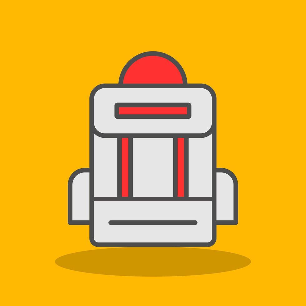 Backpack Filled Shadow Icon vector