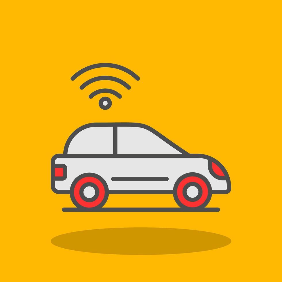 Smart Car Filled Shadow Icon vector