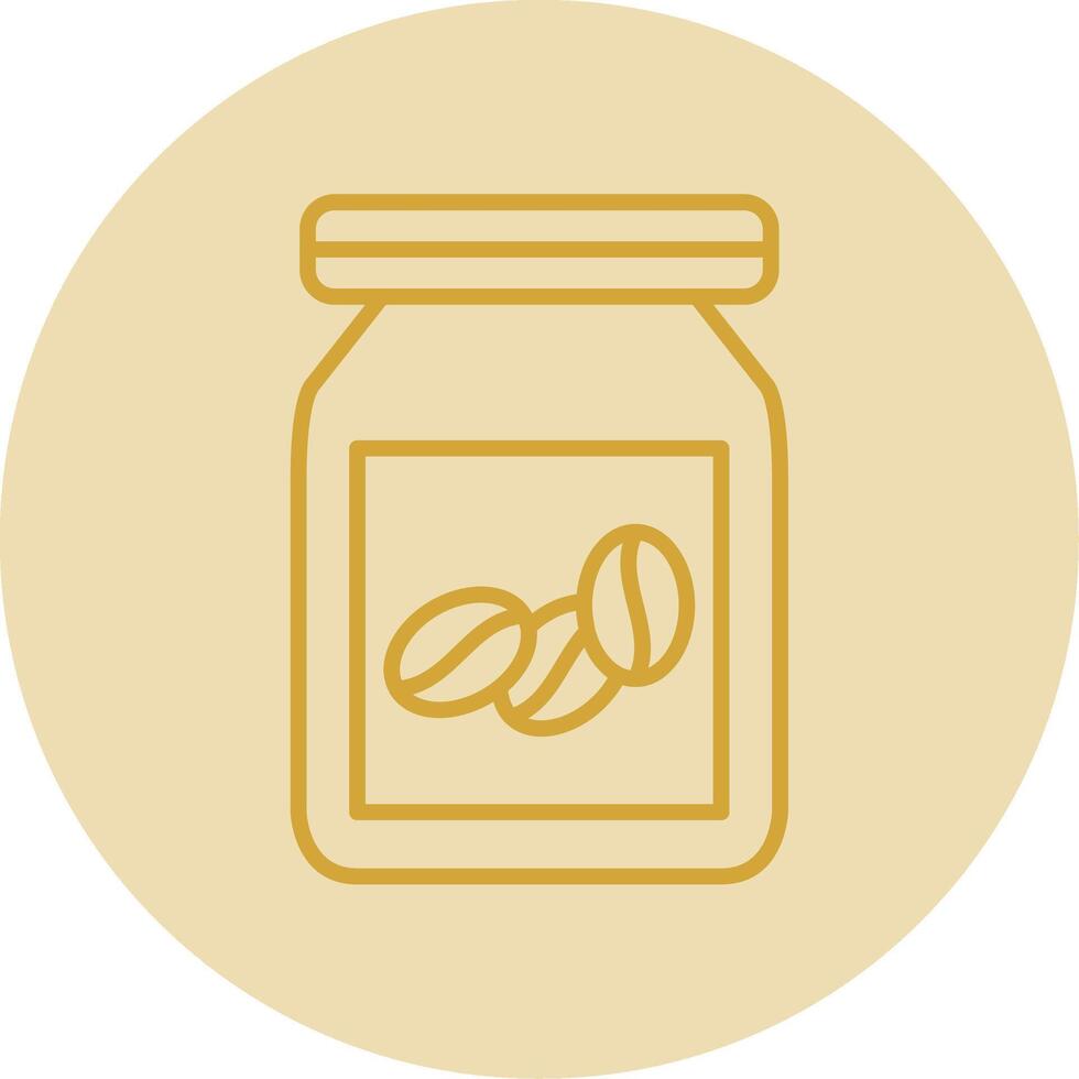 Beans Jar Line Yellow Circle Icon vector