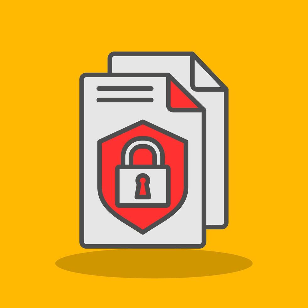 Privacy Policy Filled Shadow Icon vector