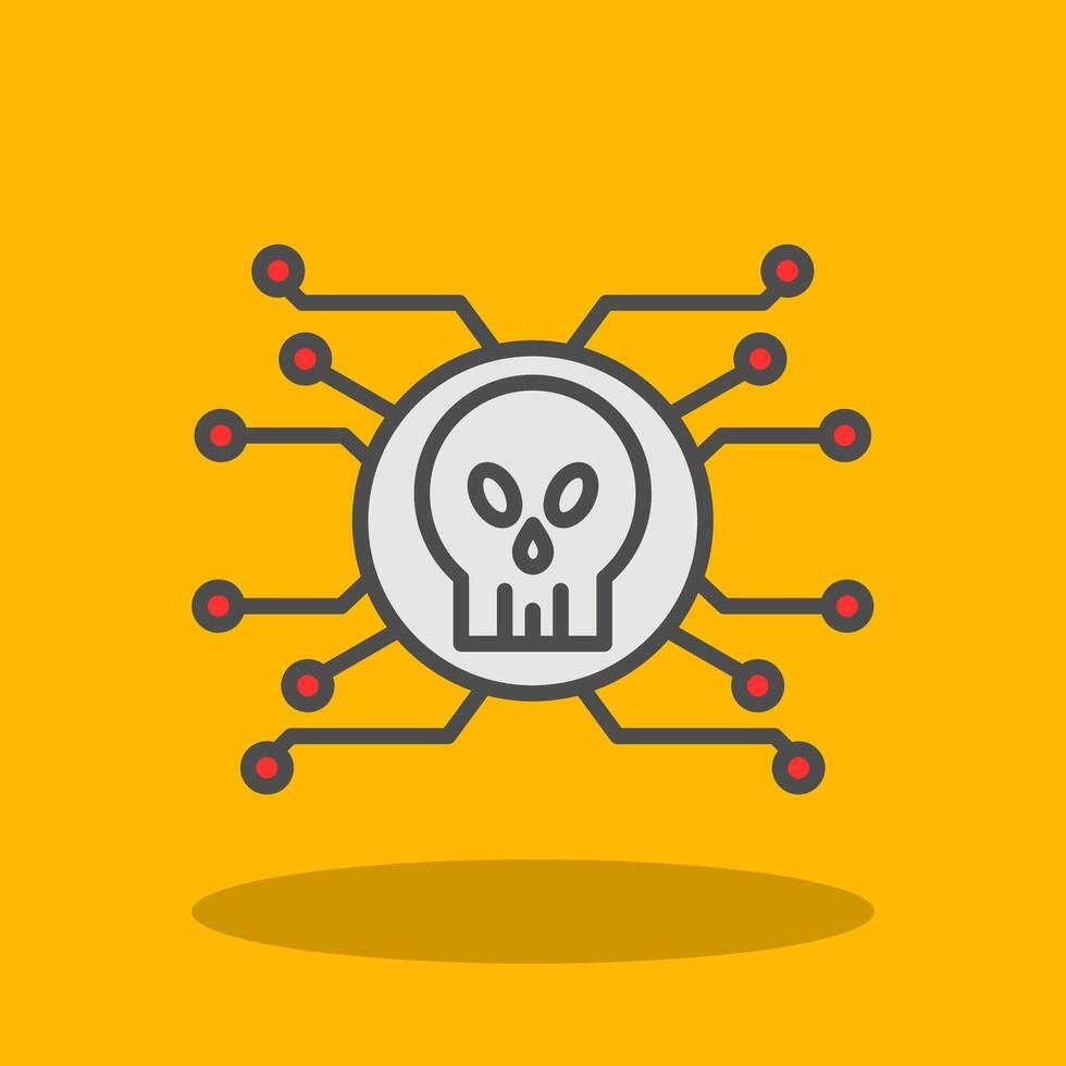 Cyber Attack Filled Shadow Icon vector