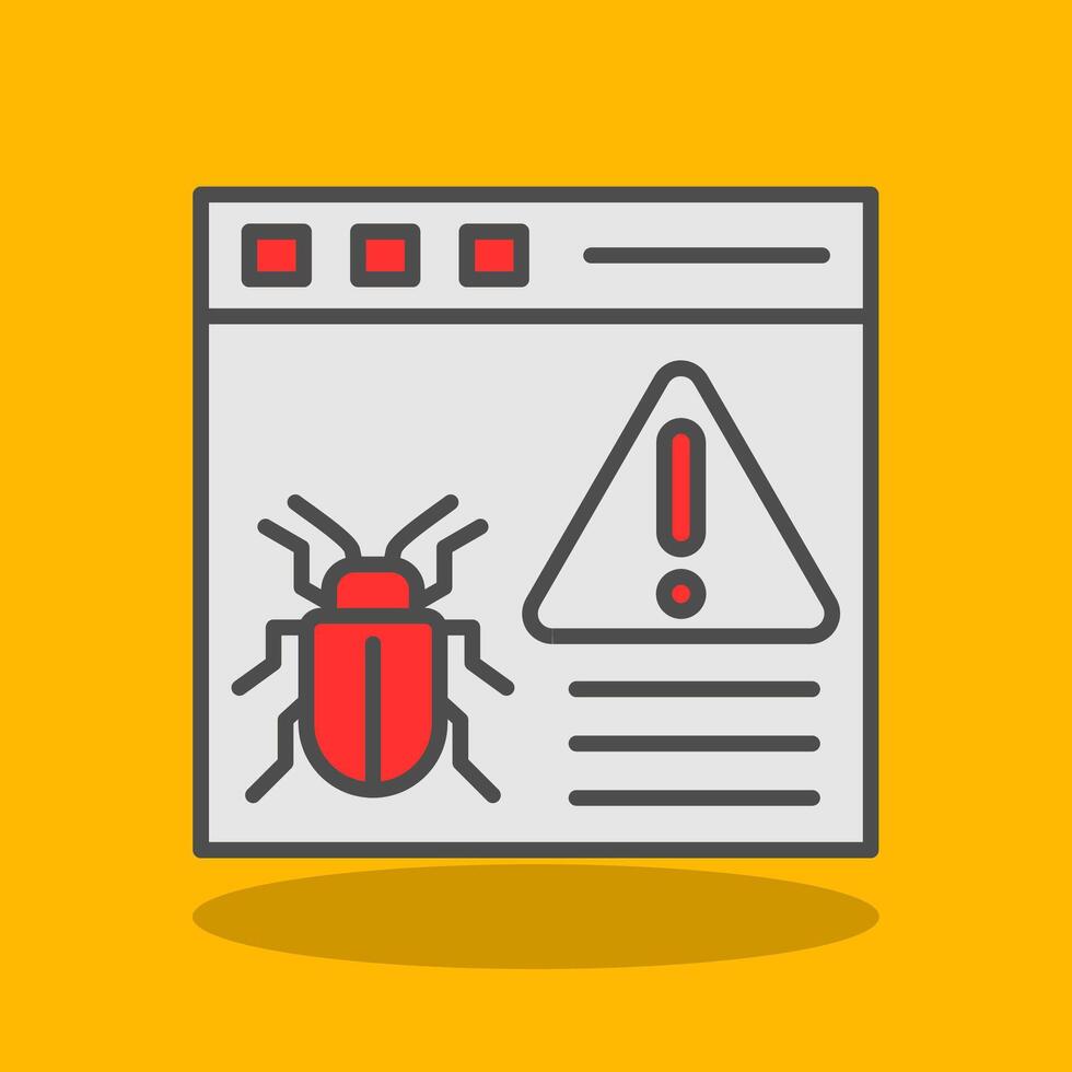 Virus Warning Filled Shadow Icon vector