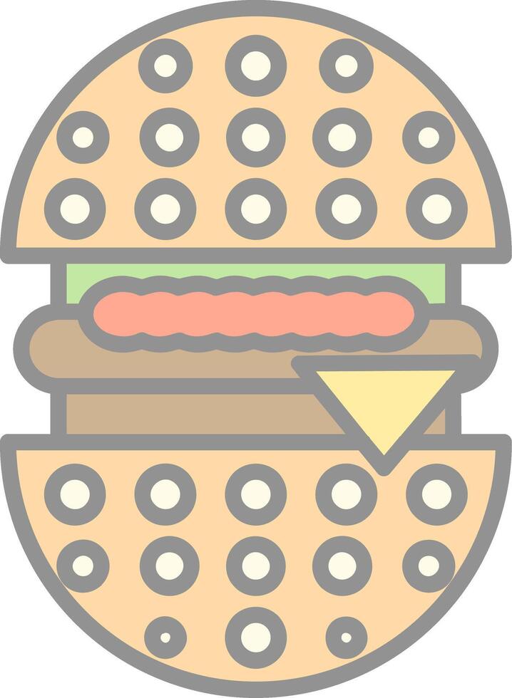 Burger Line Filled Light Icon vector