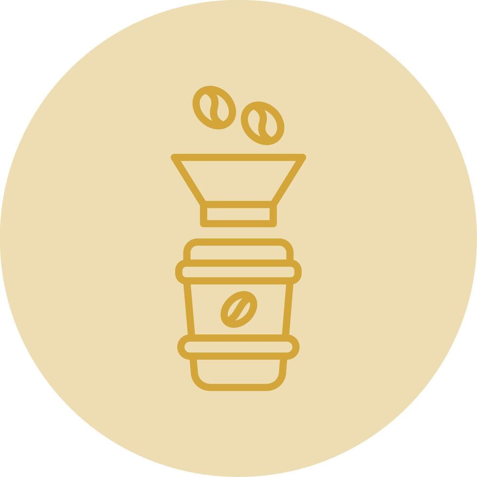 Coffee Filter Line Yellow Circle Icon vector