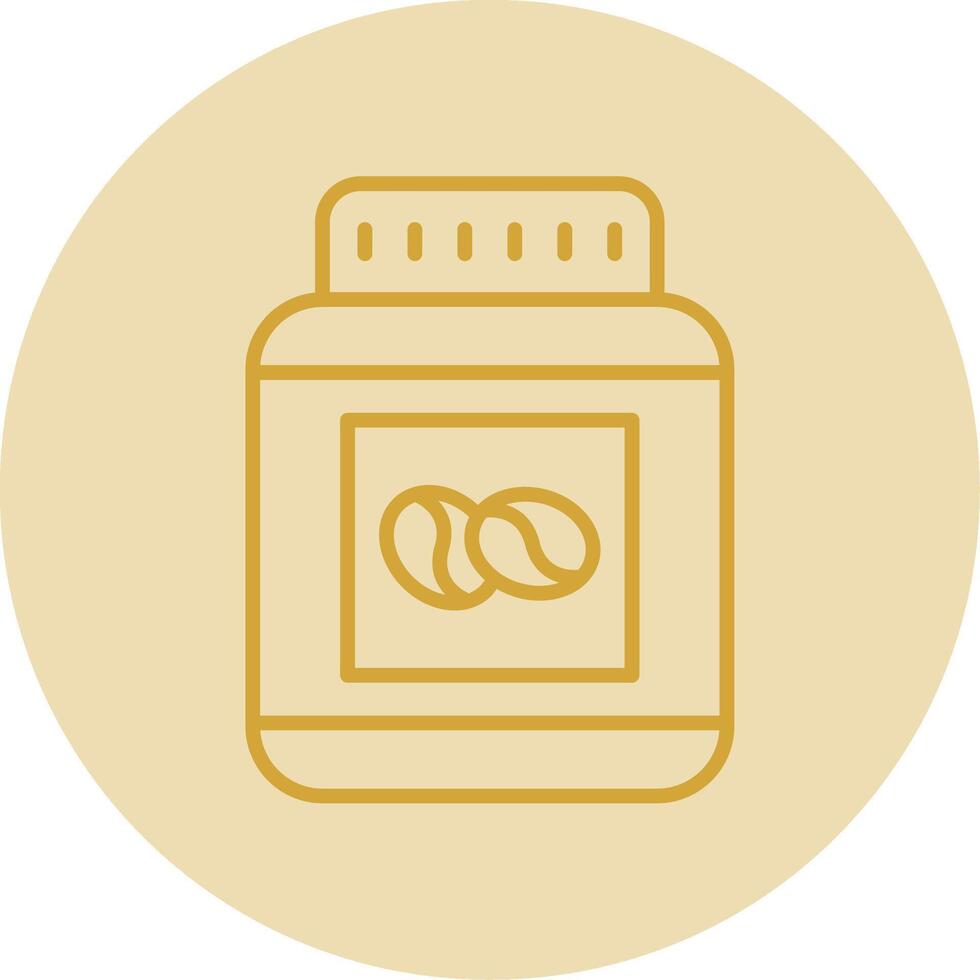 Beans Jar Line Yellow Circle Icon vector