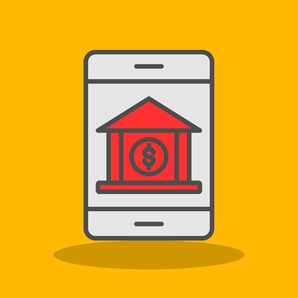 Banking App Filled Shadow Icon vector