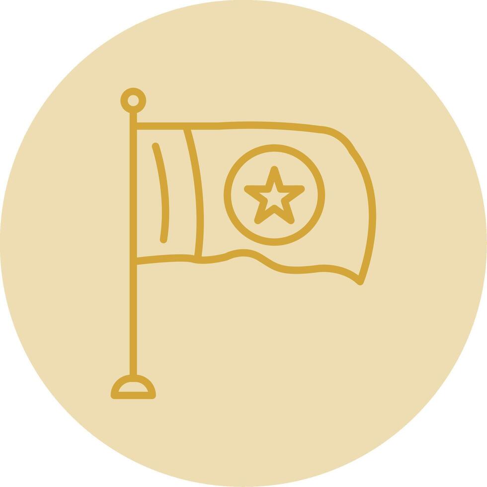 Flag Line Yellow Circle Icon vector
