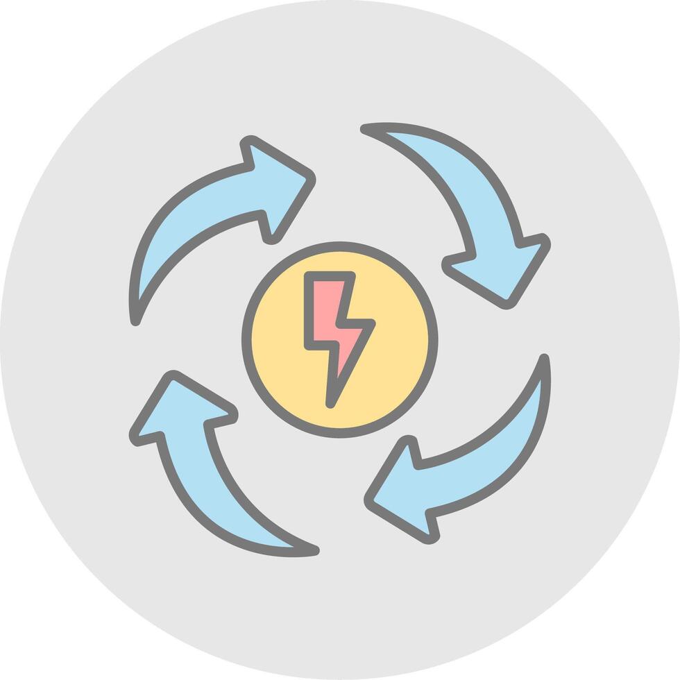 Eco Energy Line Filled Light Icon vector