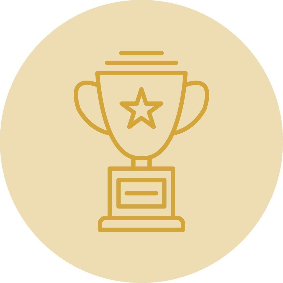 Trophy Line Yellow Circle Icon vector