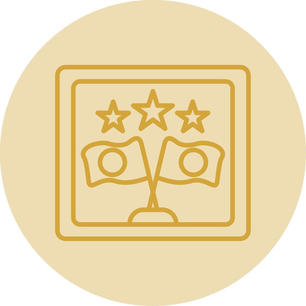 Frame Line Yellow Circle Icon vector