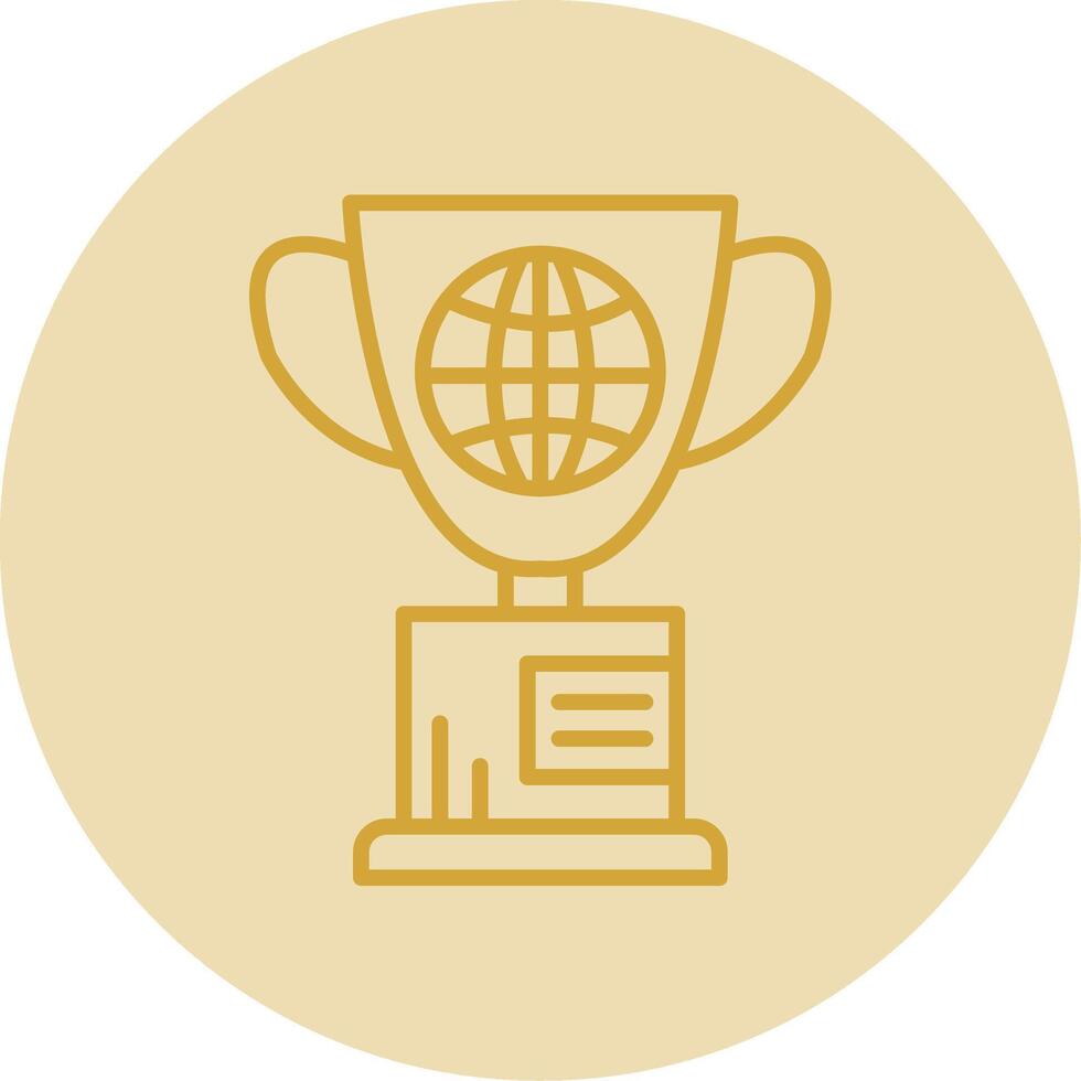 Globe Line Yellow Circle Icon vector