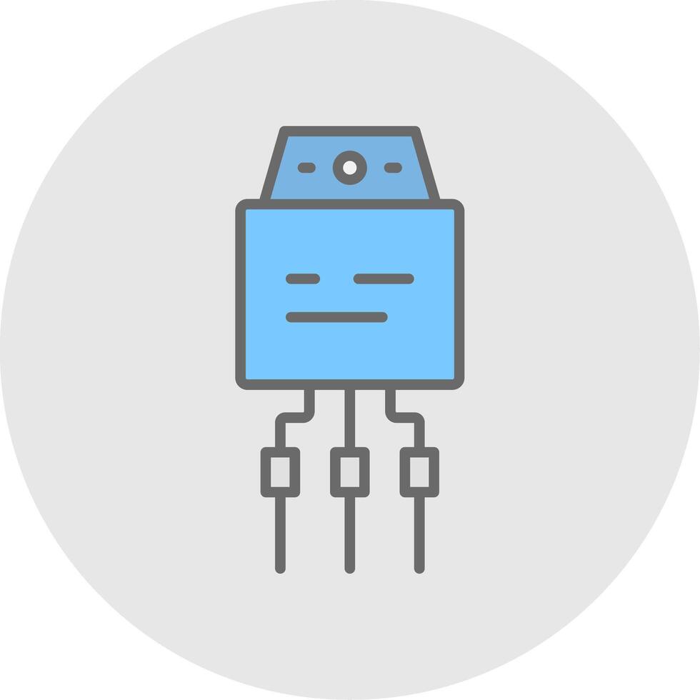 Transistor Line Filled Light Icon vector