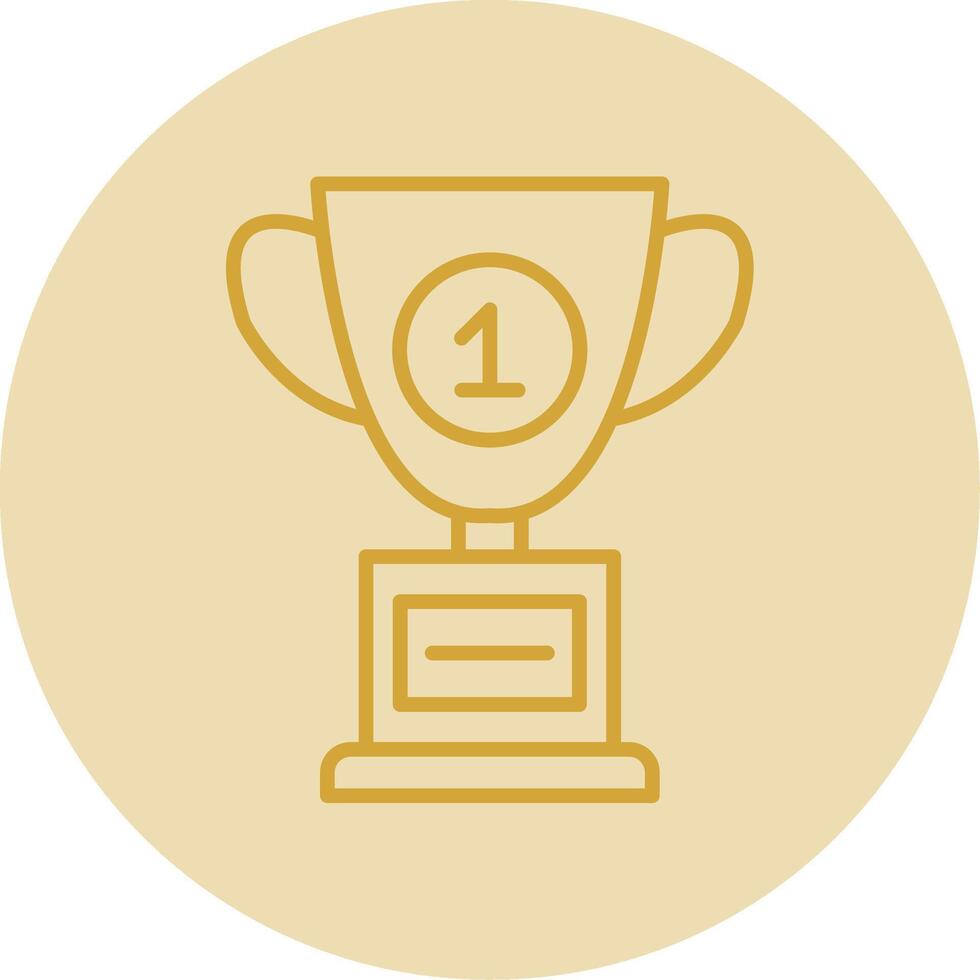 Cup Line Yellow Circle Icon vector