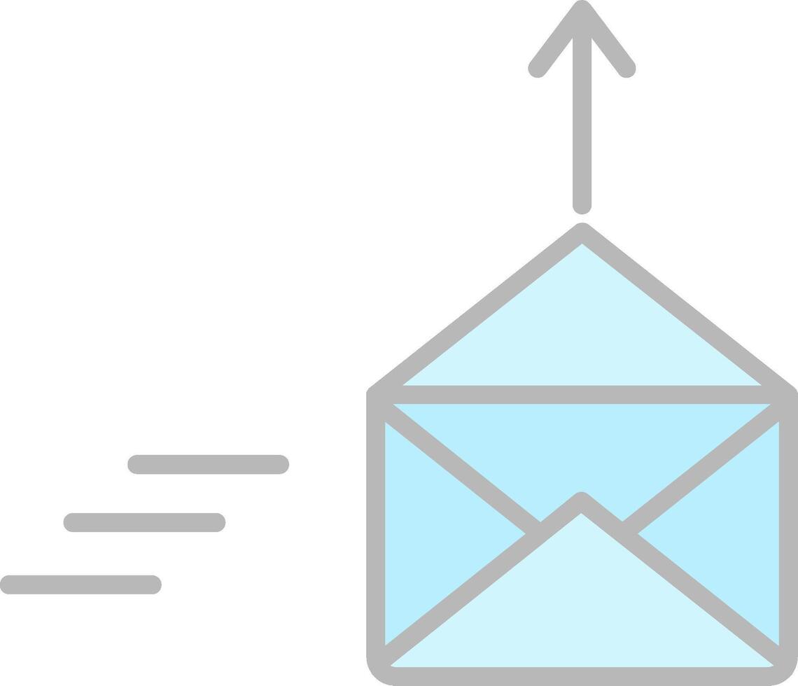 Mail Line Filled Light Icon vector