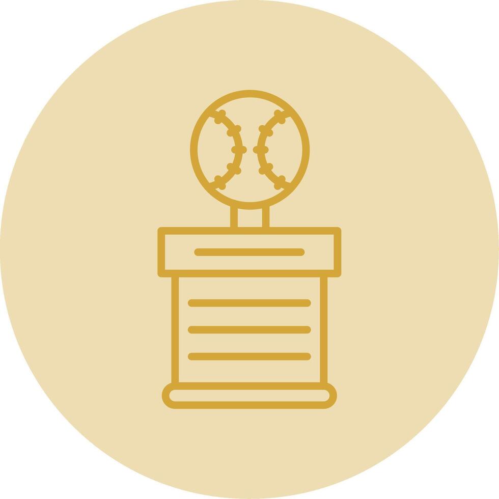 Baseball Line Yellow Circle Icon vector