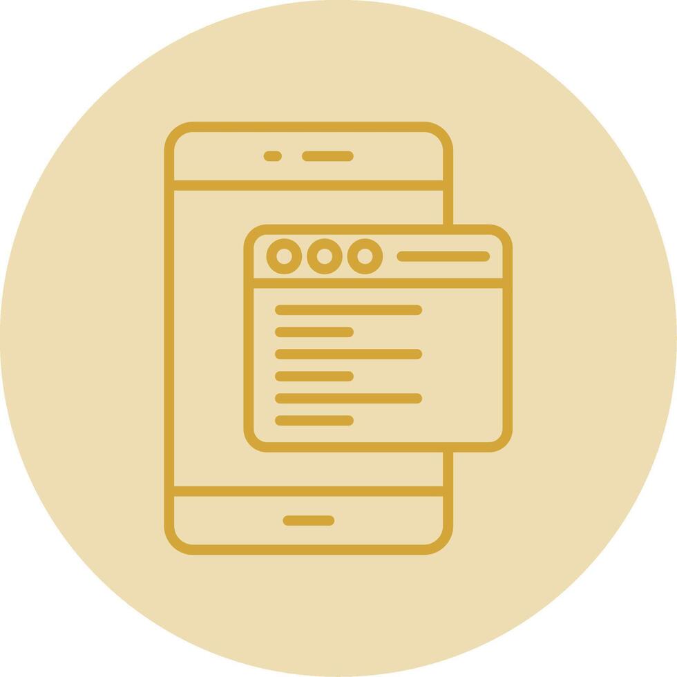 Smartphone Line Yellow Circle Icon vector
