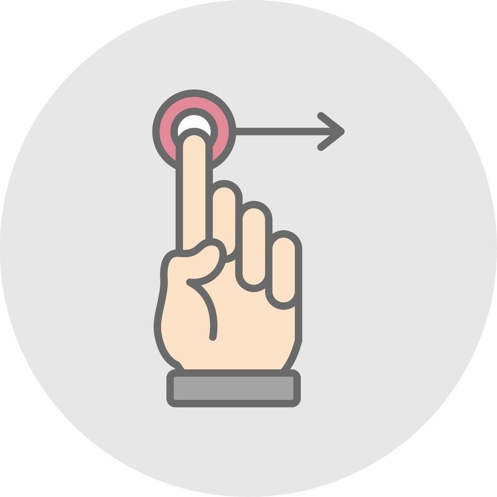 Hand Drag Line Filled Light Icon vector