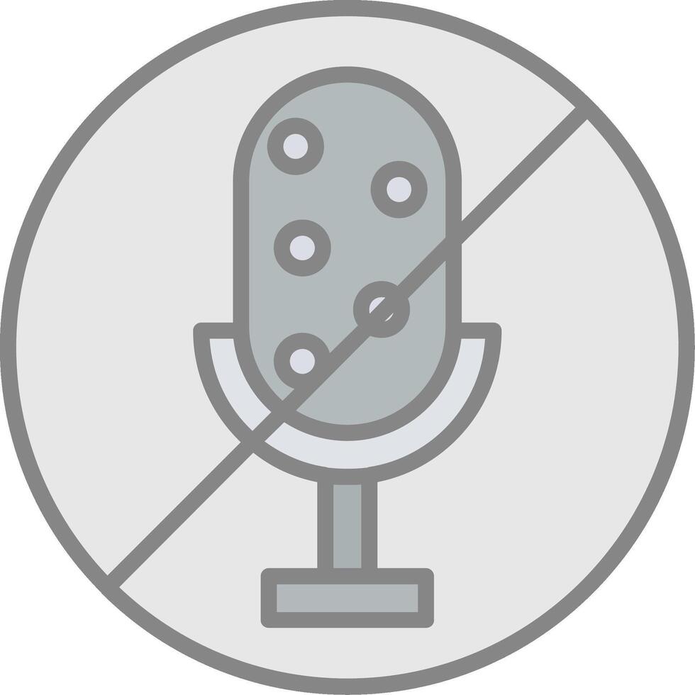 Mute Line Filled Light Icon vector
