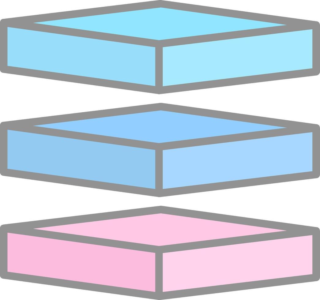 Layers Line Filled Light Icon vector