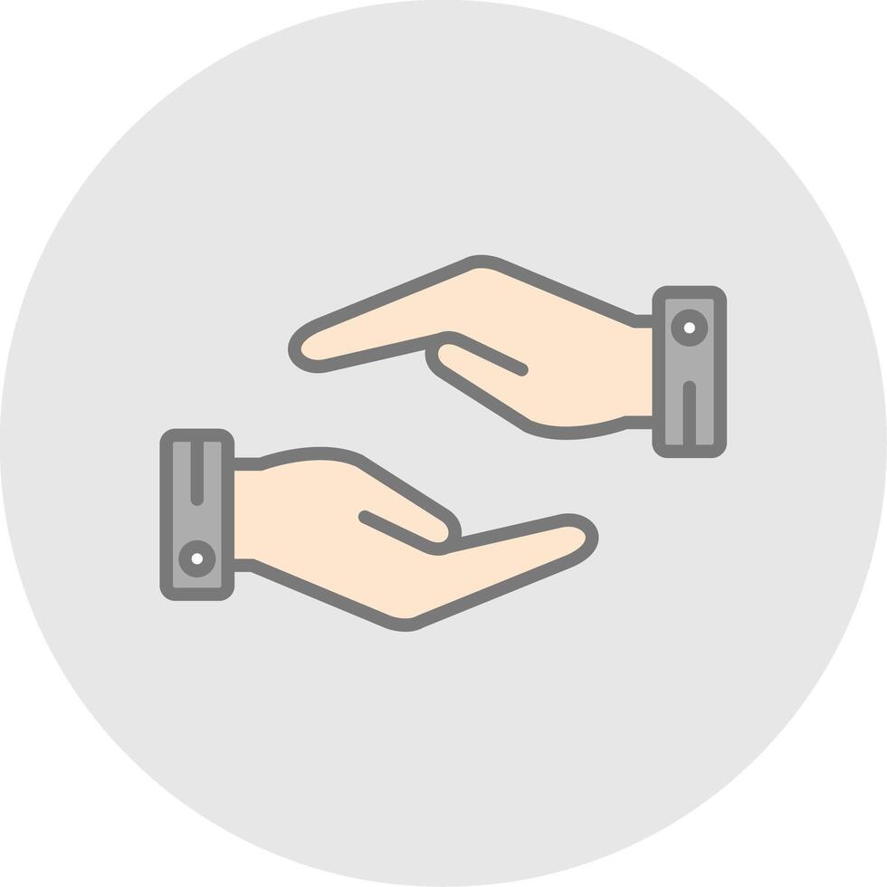 Support Hands Gesture Line Filled Light Icon vector
