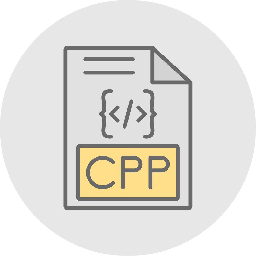Cpp Line Filled Light Icon vector
