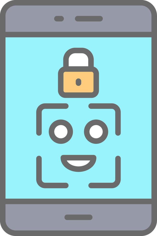 Facial Recognition Line Filled Light Icon vector