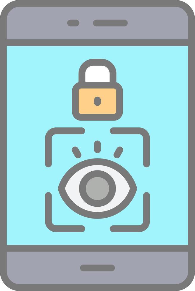Eye Scanner Line Filled Light Icon vector