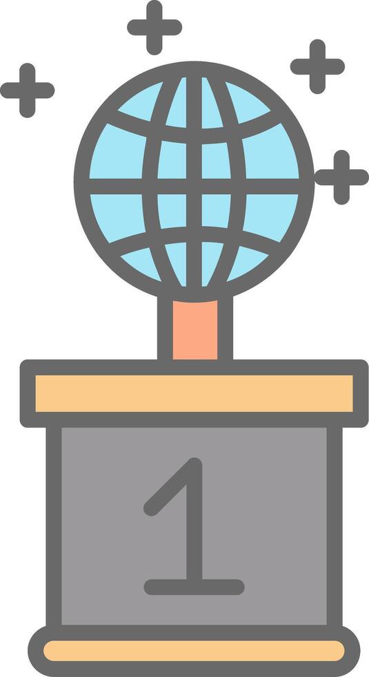 World Line Filled Light Icon vector