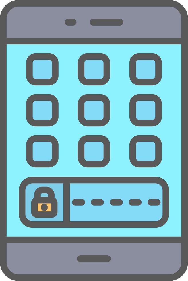 Mobile Line Filled Light Icon vector