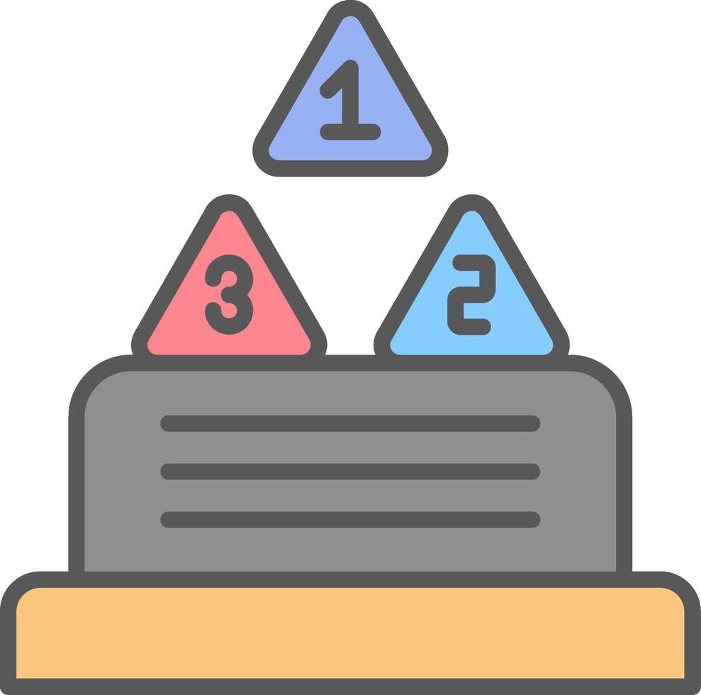 Number Line Filled Light Icon vector