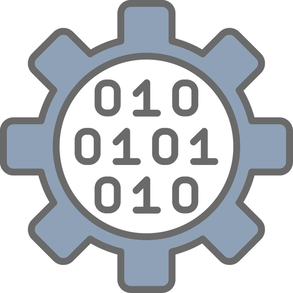 Gear Line Filled Light Icon vector