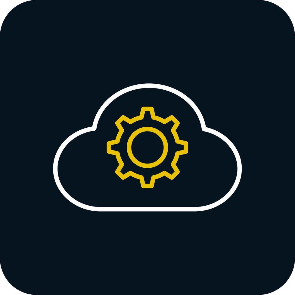 Cloud Settings Line Red Circle Icon vector