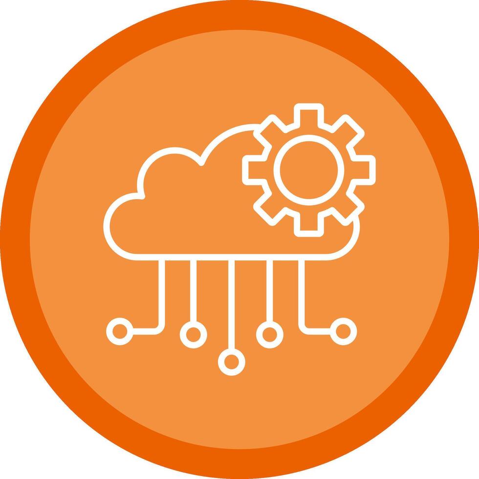 Cloud Computing Line Multi Circle Icon vector