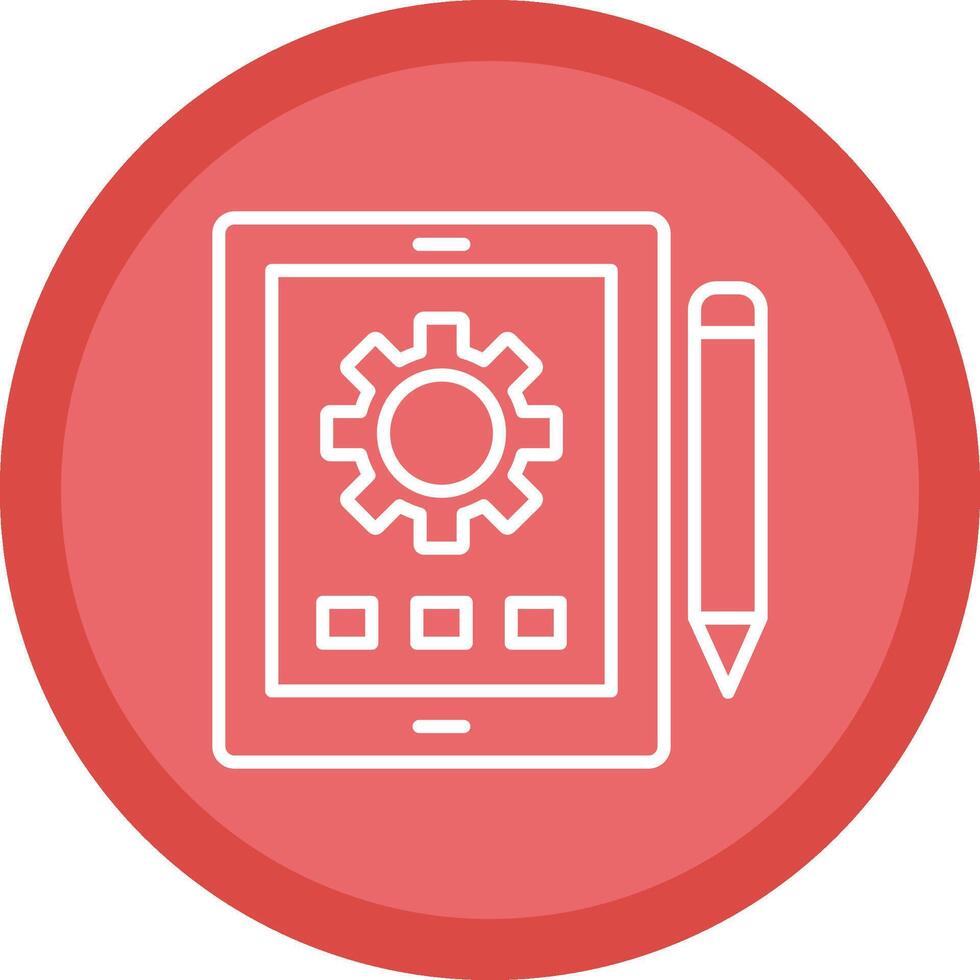 Tablet Line Multi Circle Icon vector