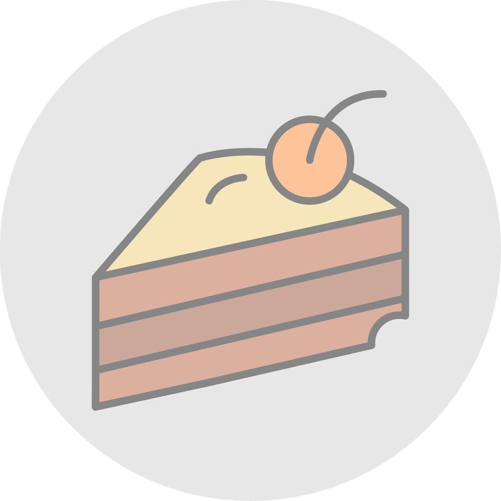 Pastelería línea lleno ligero icono vector