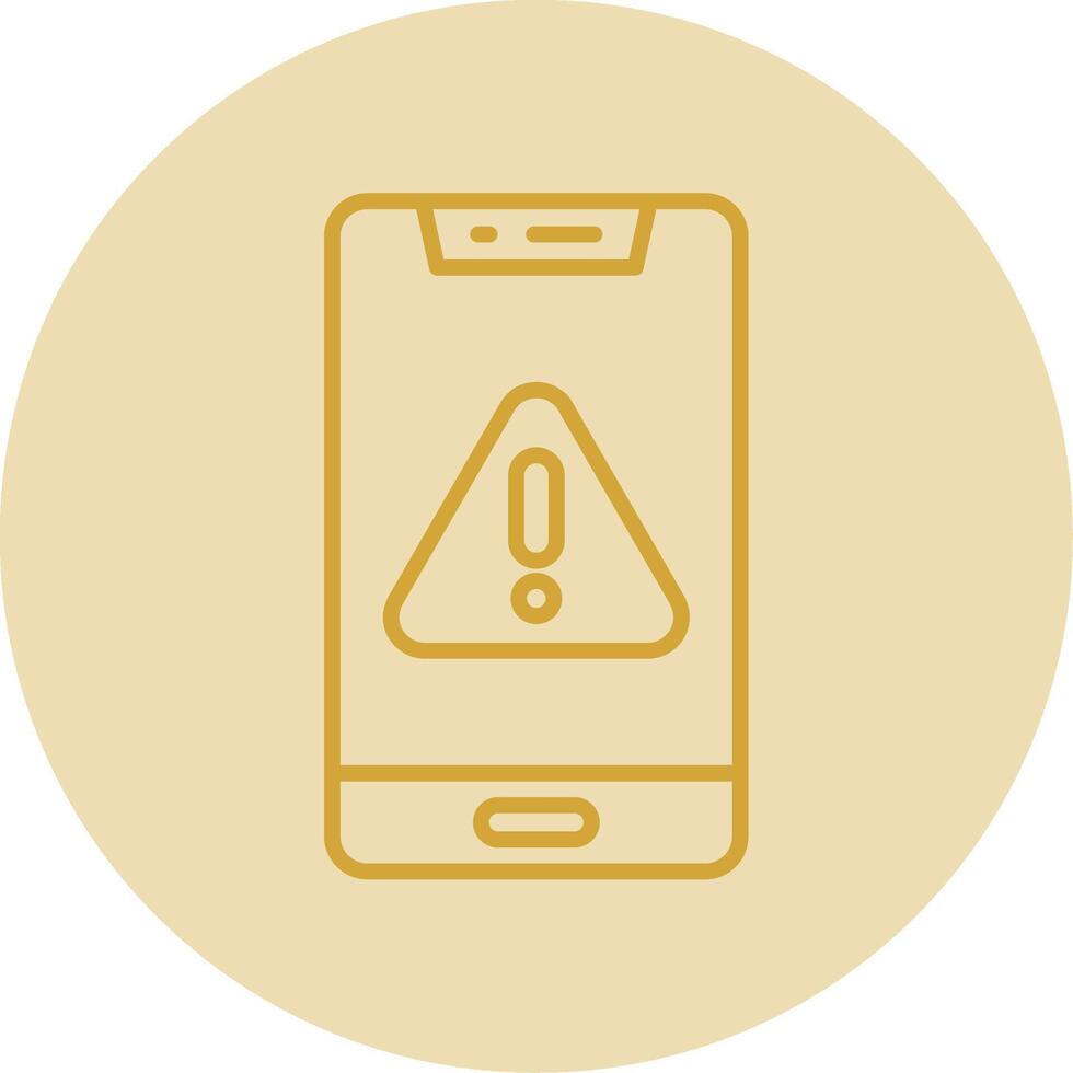 Mobile Line Yellow Circle Icon vector