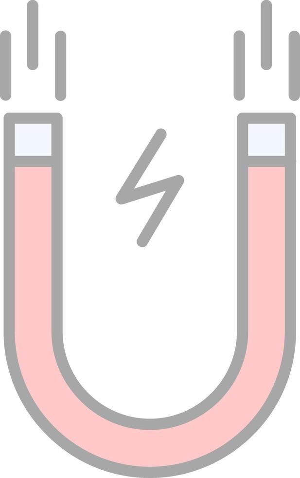 Magnet Line Filled Light Icon vector