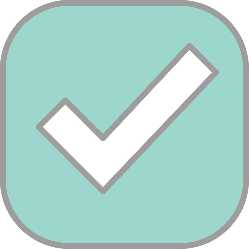 Checkmark Line Filled Light Icon vector
