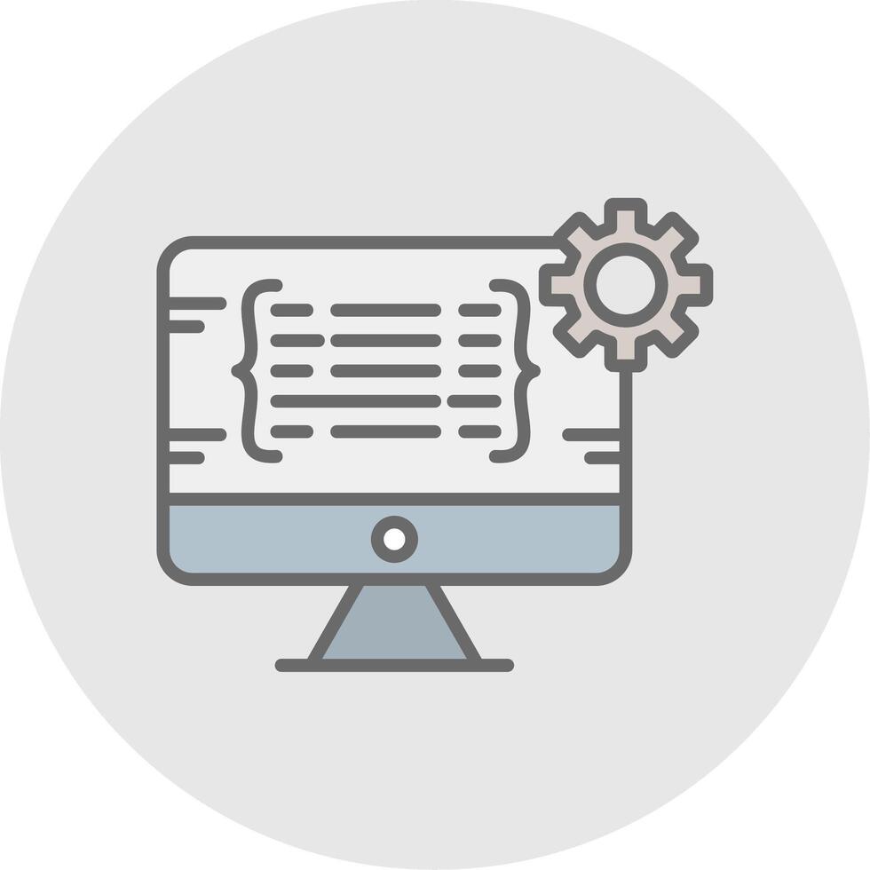 Programming Line Filled Light Icon vector