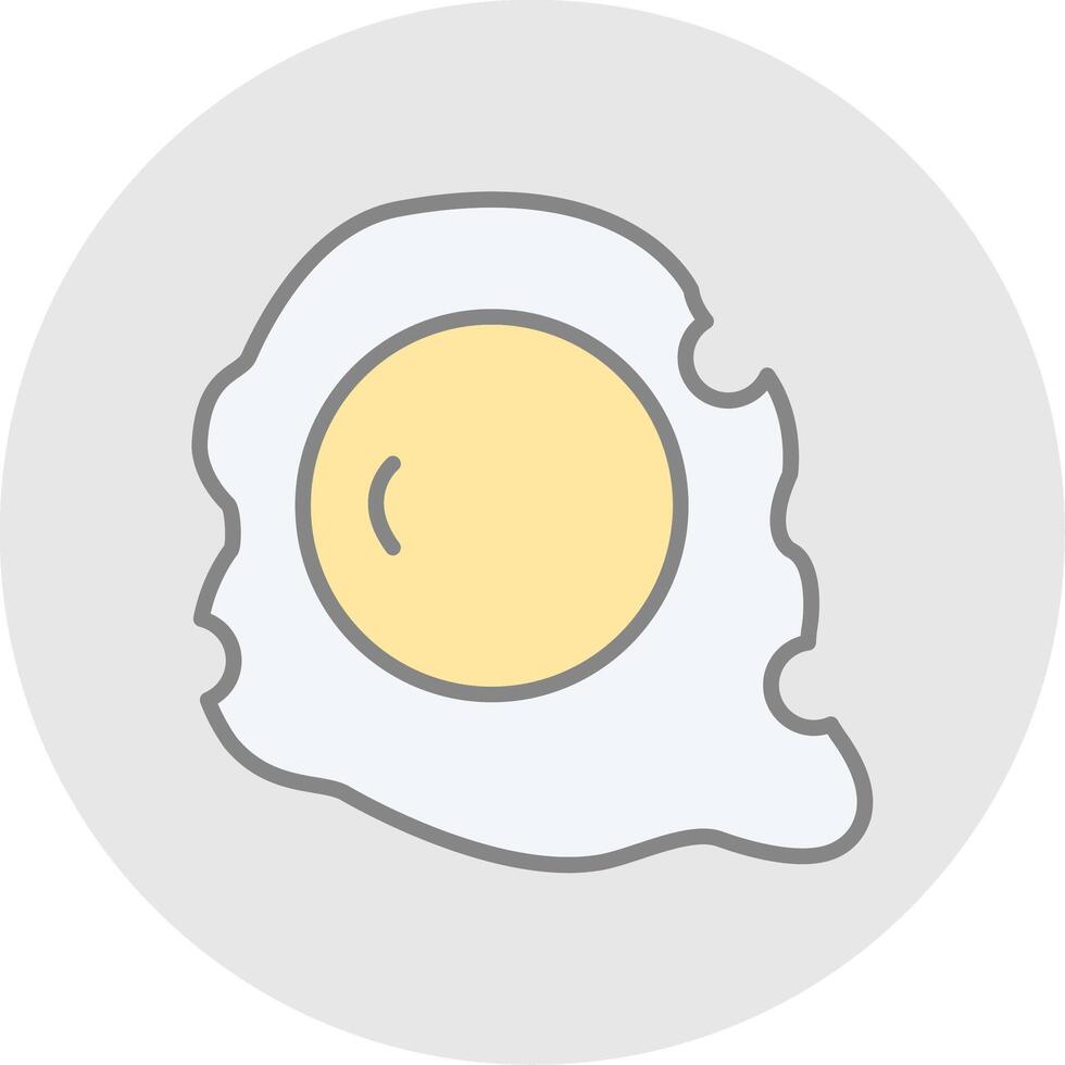 Fried Egg Line Filled Light Icon vector