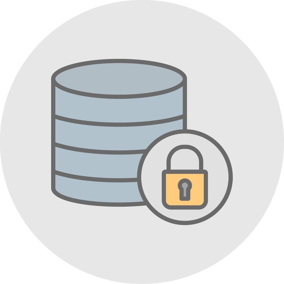 secure Database Line Filled Light Icon vector
