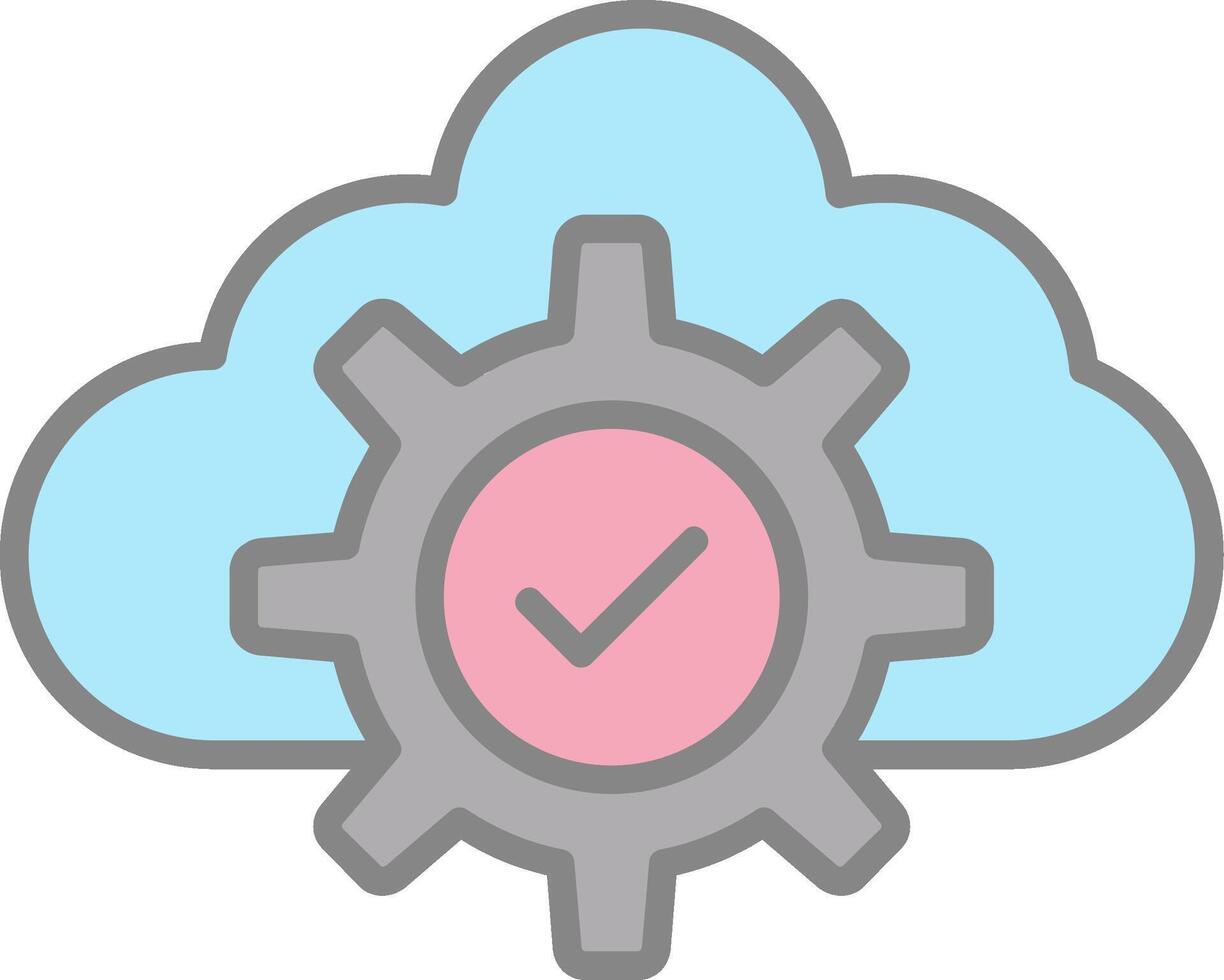 nube línea lleno ligero icono vector