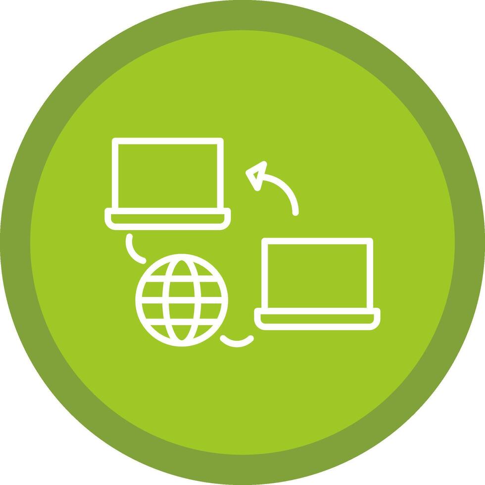Network Line Multi Circle Icon vector
