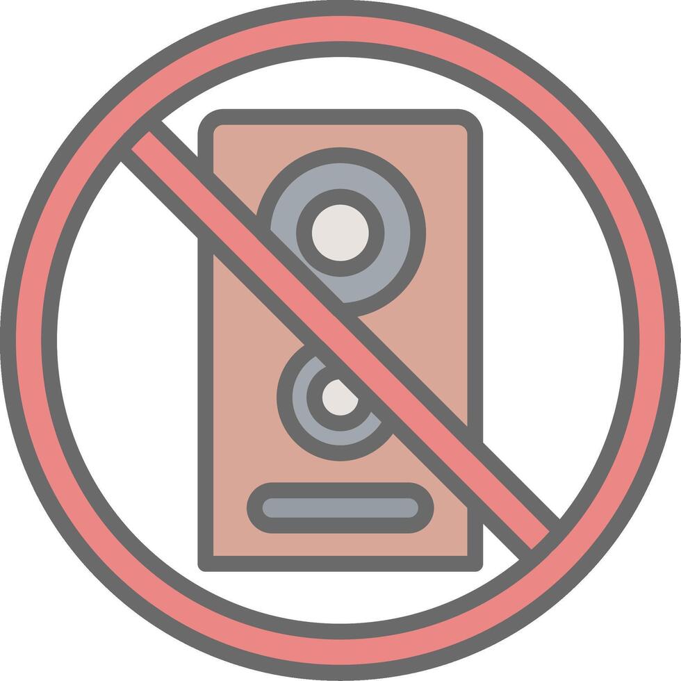 No speaker Line Filled Light Icon vector