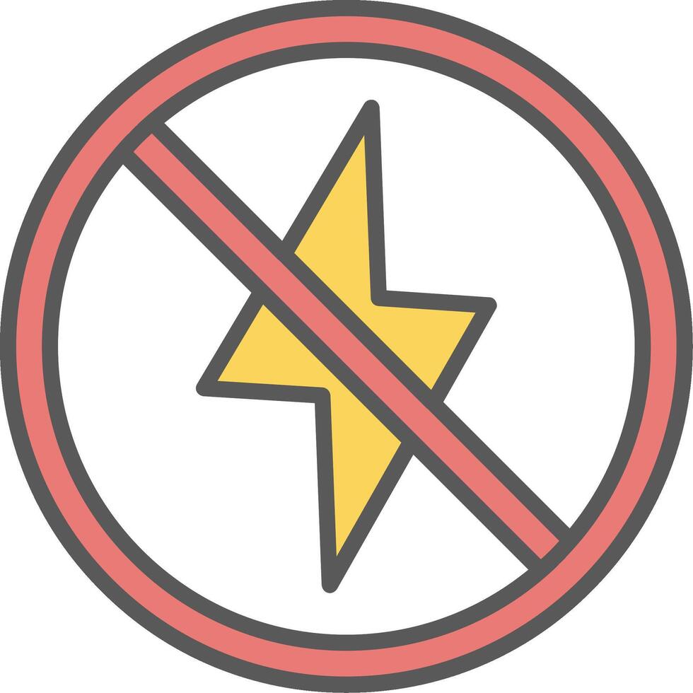 Prohibited Sign Line Filled Light Icon vector