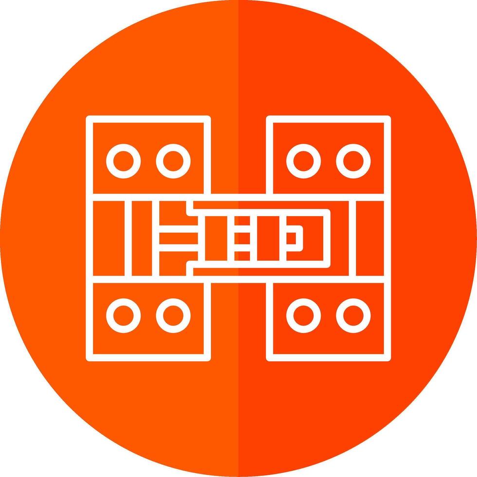 Hinge Line Red Circle Icon vector