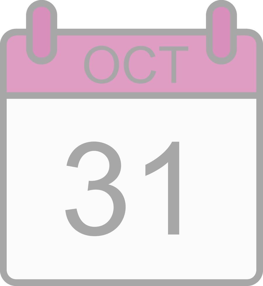 October Line Filled Light Icon vector