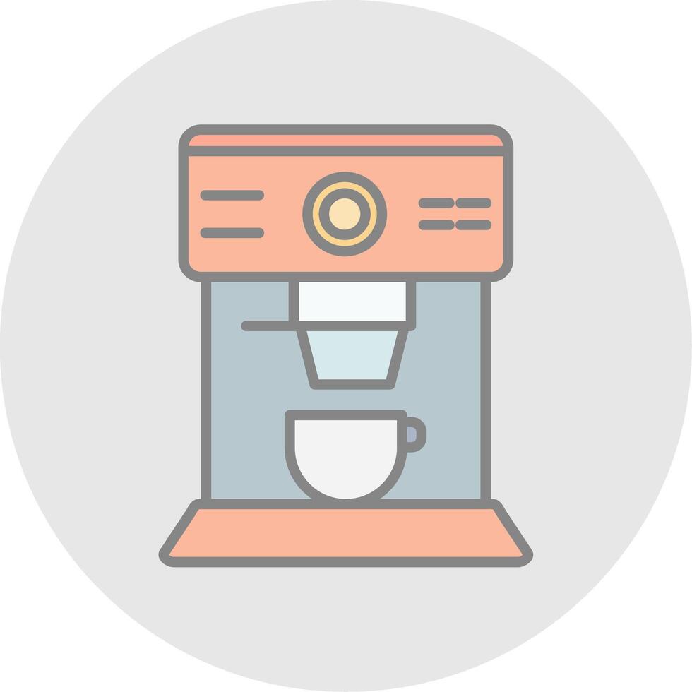 Coffee Machine Line Filled Light Icon vector